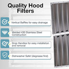 20" x 25" Stainless Steel Commercial Hood Filter – Dishwasher Safe, Welded - Image 5