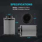 iPower 4 Inch Air Carbon Filter Odor Control - Image 3