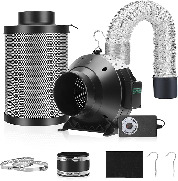 MELONFARM Air Filtration Kit, 8 Ft Ducting & Rubber Coupler, Air Cooling and by MELONFARM