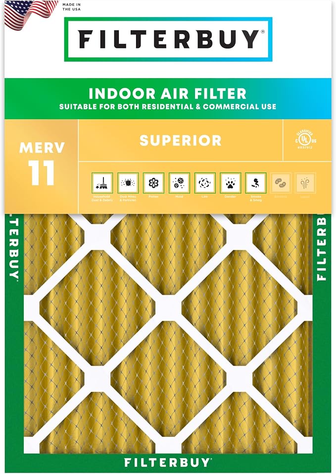 Filterbuy 18x24x2 Air Filter MERV 11 Superior Pet & Allergy Defense, by Filterbuy