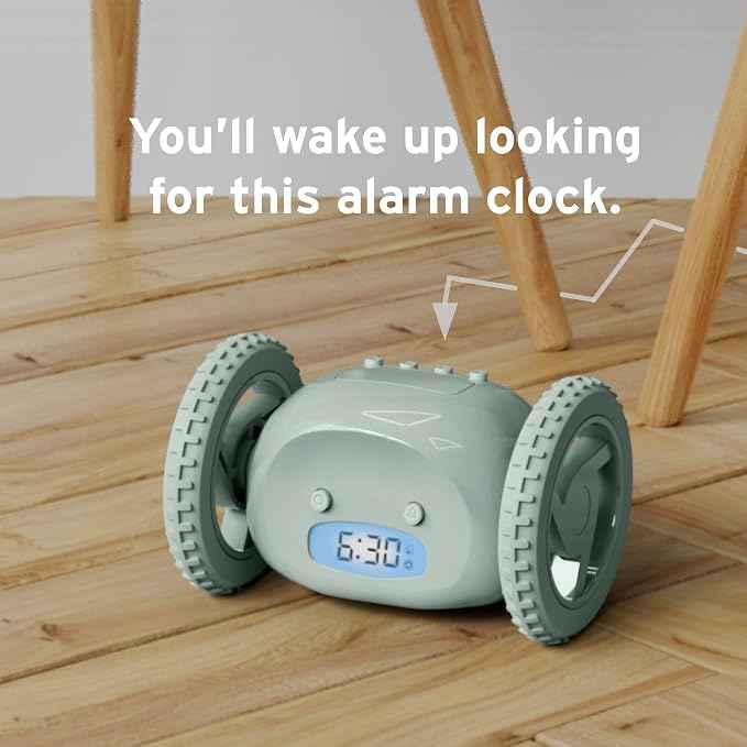 CLOCKY Extra Loud Alarm Clock for Heavy Sleepers on Wheels Rolls Runs Away