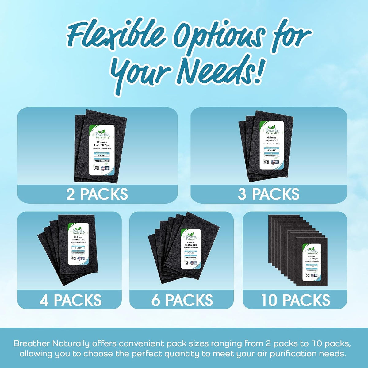 Breathe Naturally - Hapf600 HEPA Carbon Filter Replacement for Holmes