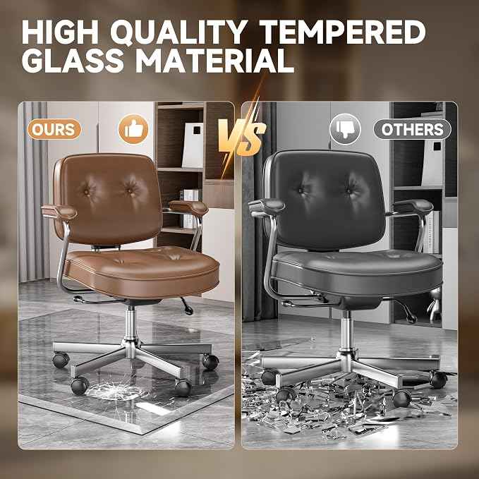 47“ x 40” Beveled Edge Glass Chair Mat