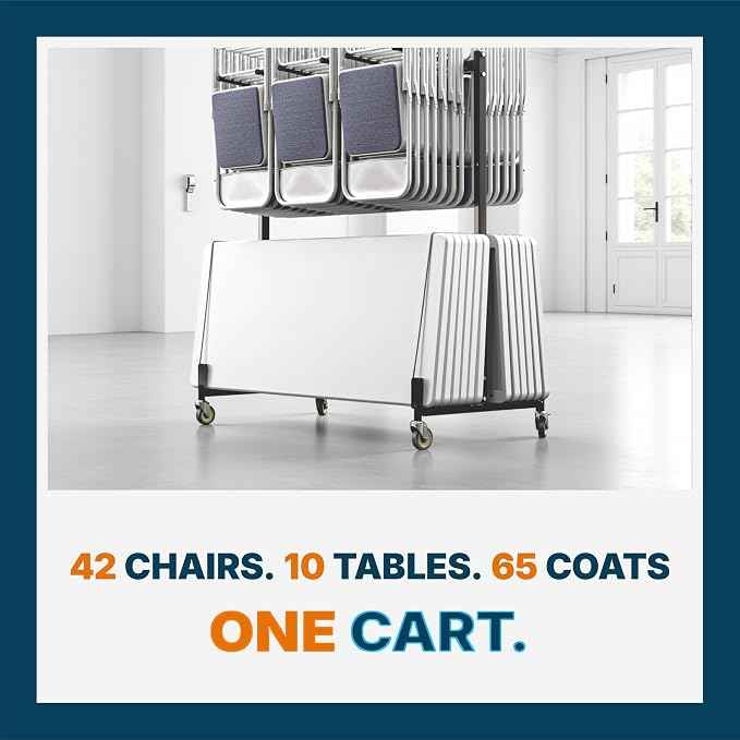 OEF Furnishings OEF42 Series Folding Table & Chair Cart, Heavy Duty Industrial