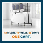 OEF Furnishings OEF42 Series Folding Table & Chair Cart, Heavy Duty Industrial