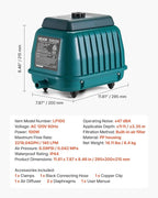 VEVOR Commercial Linear Air Pump 2219 GPH | High Output Aerator - Image 7