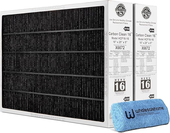 Lennox X6672 Healthy Climate 16x25x5 Furnace Filter, Merv 16 Carbon Clean Home by Unknown