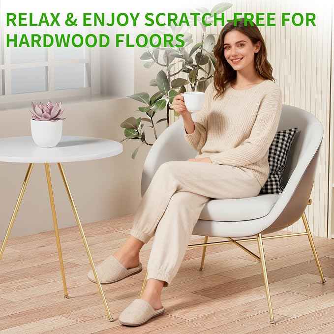 24PCS Clear Chair Leg Floor Protectors, Round Felt Furniture Pads