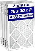 Filter King 16x30x2 Air Filter (MERV 8) (4-Pack) Dust & Allergy