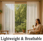 10 x 10 ft Outdoor White Tulle Backdrop Curtains Waterproof Voile Sheer Screen - Image 3