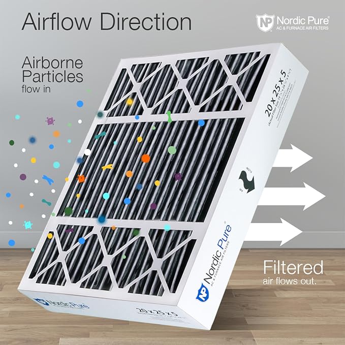 Nordic Pure 20x25x5 Honeywell Replacement Air Filters MERV 12 Plus Carbon 1 Pack - Image 8