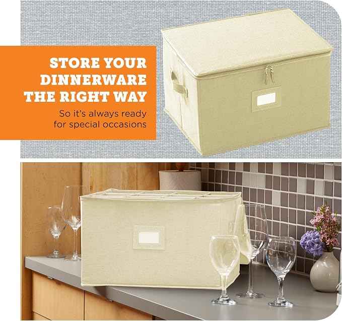 storageLAB Wine Glass Storage Containers, Hard Shell Organizer