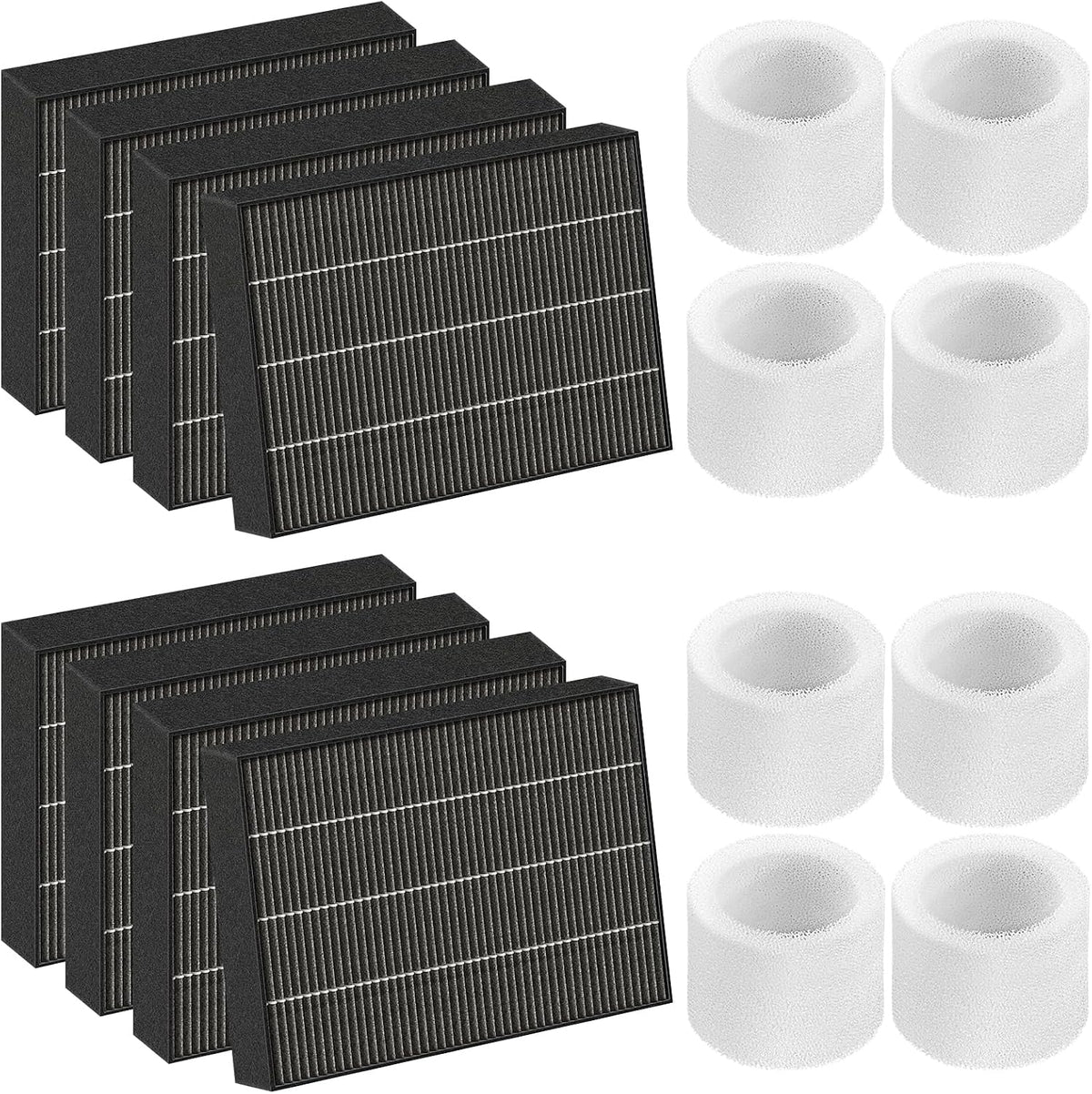 6000S Humidifier Filter Replacement for LEVOIT, 8 Gray Wick + 8 Sponge