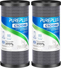 PUREPLUS 5 Micron 10" x 4.5" Whole House CTO Coconut Shell Activated Carbon by PUREPLUS