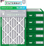 Filterbuy 16x25x4 Air Filter MERV 8 Essential Dust & Allergy Defense, by Filterbuy
