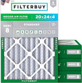 Filterbuy 20x24x4 Air Filter MERV 8 Essential Dust & Allergy Defense, by Filterbuy