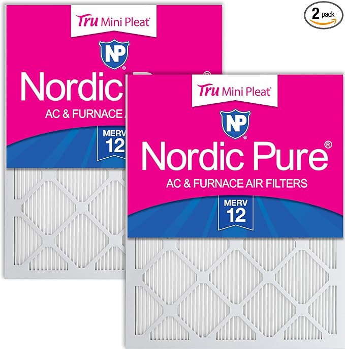 Nordic Pure 12x12x1 Tru Mini Pleat MERV 12 AC Furnace Air Filters – 2.5X More by NordicPure