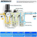 TAILONZ PNEUMATIC 0-240PSI 3/4 Inch NPT Industrial Grade Three Stage Air Drying - Image 3