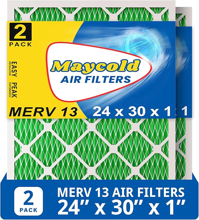 Maycold 24x30x1 MERV 13 Furnace Air Filter, High-Performance HVAC AC Filters by Maycold