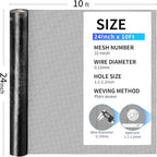 304 Stainless Steel Mesh, 24in x 10ft, 22 Mesh, Sturdy Metal Screen Roll - Image 3
