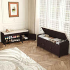 HOMEFORT 41.3" Shoe Bench with Lift Top Storage, Entryway Bench with Cushioned