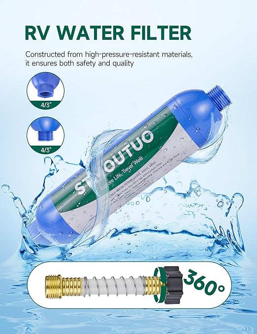 RV Water Filter with Flexible Hose Protector - Image 3