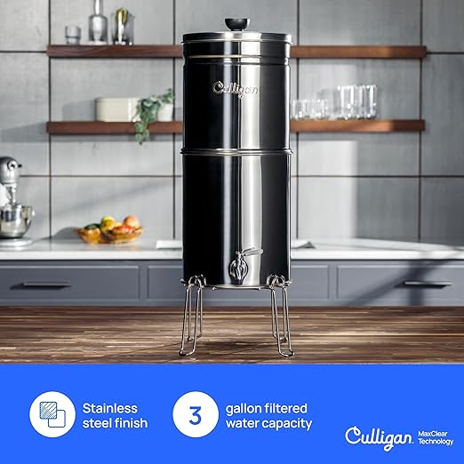 Culligan MaxClear 3 Gallon Gravity Water Filter System, Polished - Image 9