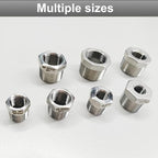 2 Pcs 304 Stainless Steel Reducer Hex Bushing, 1/2" Male NPT to 1/4" Female - Image 6