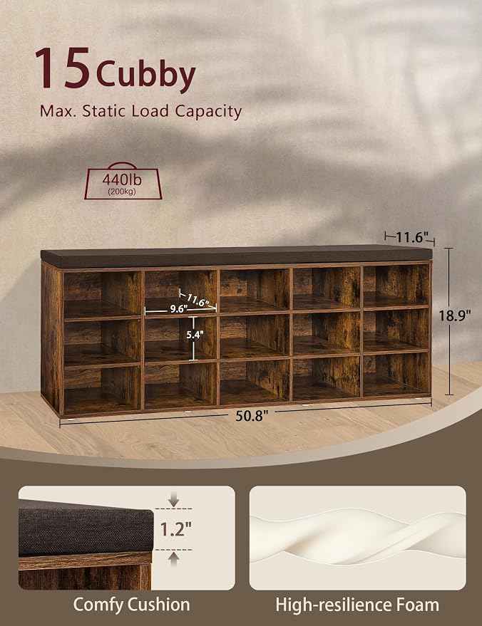 DINZI LVJ Shoe Storage Bench