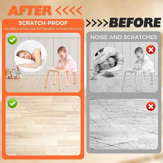Felt Furniture Pads 120 PCS, Non Slip Self Adhesive Felt Pads Chair Leg Floor