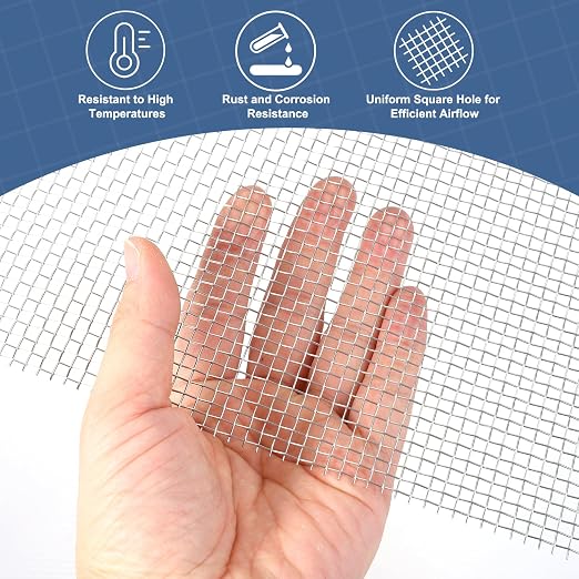 uxcell 6 Mesh 79" x 10" Woven Wire Mesh, 316 Stainless Steel Air Vent Filter - Image 5