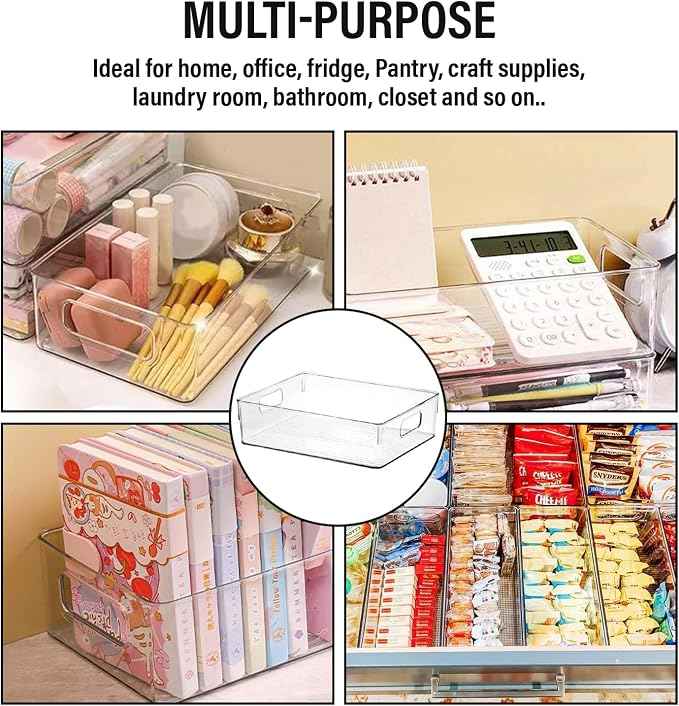 Clear Plastic Storage Bins, Pantry Organizers and Storage or Kitchen