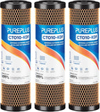 1 Micron 2.5" x 10" Whole House CTO Carbon Water Filter Cartridge Replacement by PUREPLUS