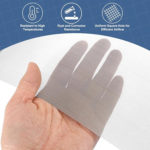 uxcell 60 Mesh 79" x 12" Woven Wire Mesh, 304 Stainless Steel Air Vent Filter - Image 5