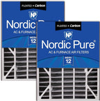 Nordic Pure 20x25x5 Air Bear Air Filter Replacement MERV 12 Pleated + Carbon 2 by NordicPure