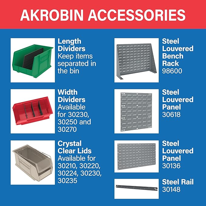 Akro-Mils 30220 AkroBins Plastic Storage Bins, Space-Saving Stackable Bins - Image 6