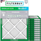 Filterbuy 16x22x1 Air Filter MERV 8 Essential Dust & Allergy Defense, by Filterbuy
