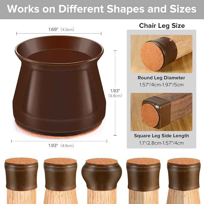 24PCS Upgraded Silicone Chair Leg Floor Protectors