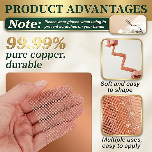 Therwen 36 Inch x 10 ft Copper Mesh Screen 99.9% Pure Copper 40 Mesh Roll Wire - Image 3