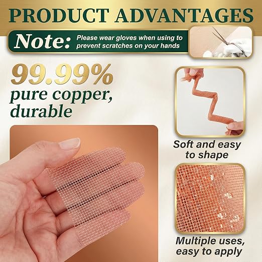 Therwen 36 Inch x 20 ft Copper Mesh Screen 99.9% Pure Copper 40 Mesh Roll Wire - Image 3