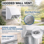 6 Inch Vent Covers for Wall, Galvanized Steel Dryer Vent Cover Outside - Image 4