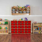 Wood Designs Cubby Storage Bin, Heavy Duty Plastic Containers
