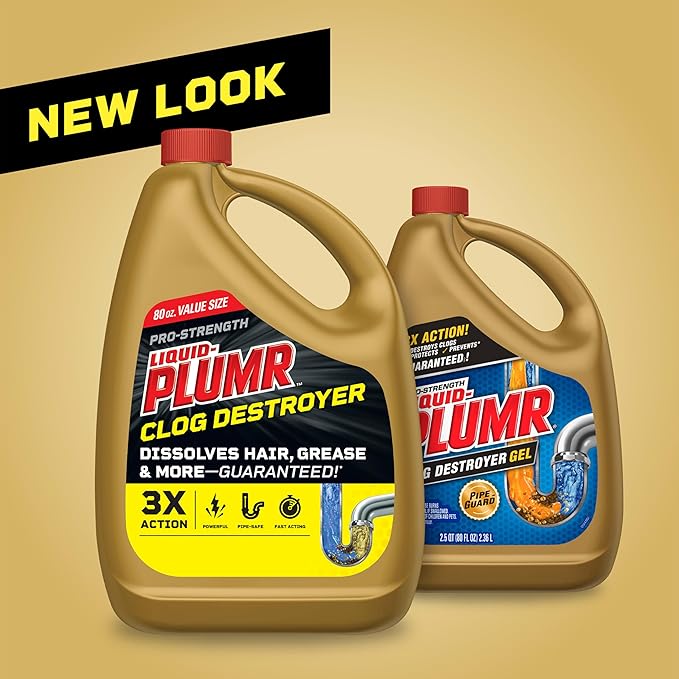 Clorox Liquid-Plumr Pro-Strength Clog Destroyer, Liquid Drain Cleaner, 80 Fluid - Image 2