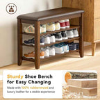 Shoe Bench Storage Rubberwood