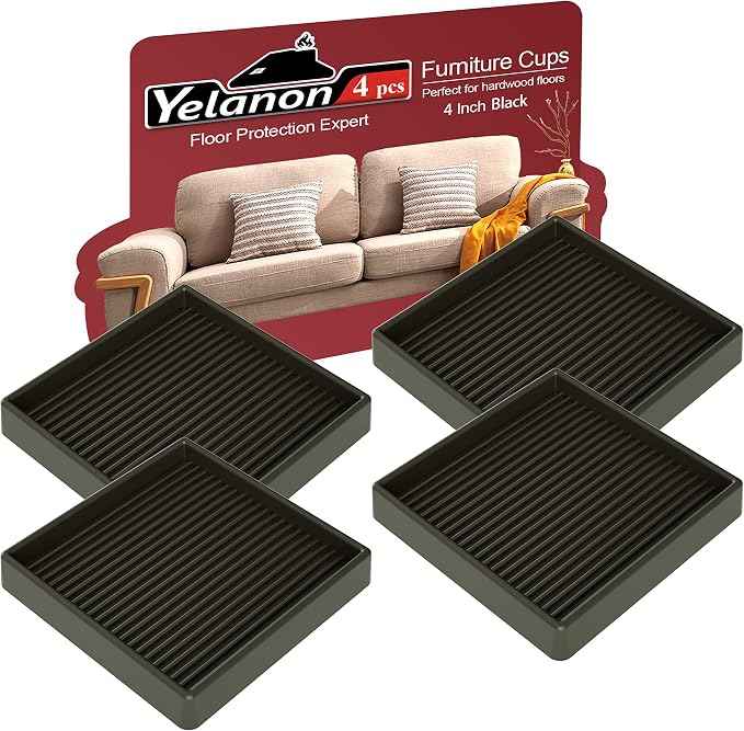 Yelanon Furniture Coasters, Rubber Furniture Feet, Anti Slide Floor Protector