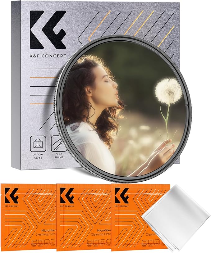 K&F CONCEPT 52mm Black Diffusion Mist 1/4 & Variable ND2-32 in-1 Filter by KFCONCEPT