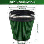 6" 152mm Cold Air Intake Filter Clamp-On Replacement High Flow Inlet Air Filter - Image 2
