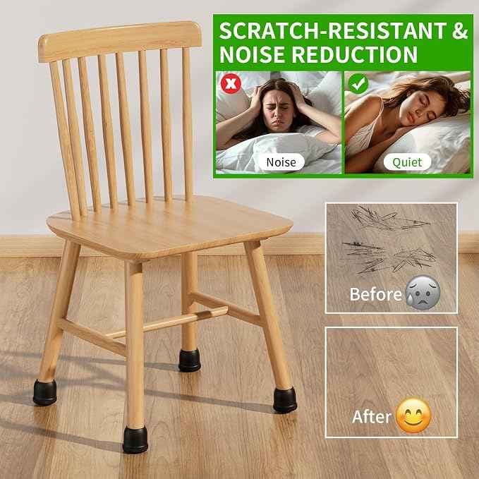 24 Pcs Silicone Chair Leg Floor Protectors
