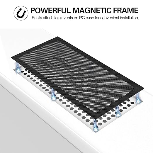 MoKo 120 x 240mm Dust Filter for Computer Cooler Fan, Magnetic Frame PC Fan - Image 3