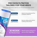 PUREPLUS 50 Micron Whole House Pleated Sediment Filter - Image 6
